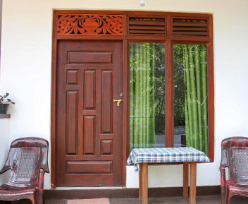 Hotel room entrance in Sri Lanka