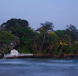 Sunset over the beach in Sri Lanka