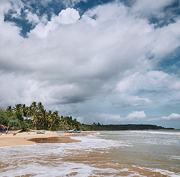 Sunset over the beach in Sri Lanka